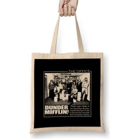 Humuts The Office Dunder Mifflin Bez Uzun Saplı Açık Bej Rengi Çanta