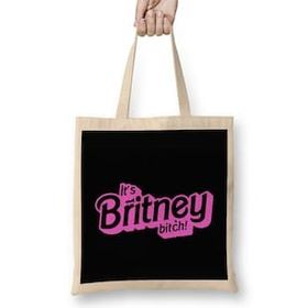Humuts The Office It's Britney Bitch Barbie Uzun Saplı Bez Çanta