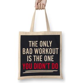 Humuts The Only Bad Workout Is The One You Dont Do Bez Uzun Saplı Açık Bej Rengi Çanta