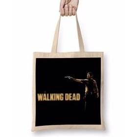 Humuts The Walking Dead Rick Siyah Zemin Bez Uzun Saplı Açık Bej Rengi Çanta