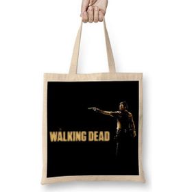 Humuts The Walking Dead Rick Siyah Zemin Bez Uzun Saplı Açık Bej Rengi Çanta