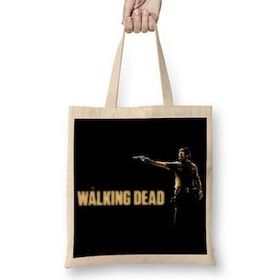 Humuts The Walking Dead Rick Siyah Zemin Bez Uzun Saplı Açık Bej Rengi Çanta