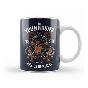 Humuts The Young Guns Cowboy Hat Boots Kupa Bardak