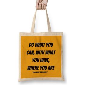 Humuts Theodore Roosevelt Quotes Gifts Vintage Retro Rainbow Style Bez Uzun Saplı Açık Bej Rengi Çanta