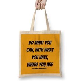 Humuts Theodore Roosevelt Quotes Gifts Vintage Retro Rainbow Style Bez Uzun Saplı Açık Bej Rengi Çanta