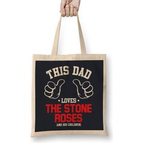 Humuts This Dad Loves The Stone Roses And His Children Uzun Saplı Bez Çanta