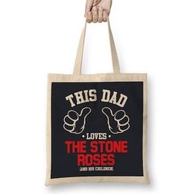 Humuts This Dad Loves The Stone Roses And His Children Uzun Saplı Bez Çanta