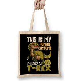 Humuts This Is My Human Costume I M Really A Dinosaur Bez Uzun Saplı Açık Bej Rengi Çanta