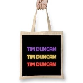 Humuts Tim Duncan Basketball Gifts Vintage Retro Rainbow Quotes For Boys And Dad Bez Kadın Günlük Çanta