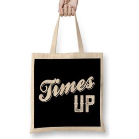 Humuts Times Up Bold Caligraphy Bez Kadın Günlük Çanta