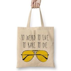 Humuts To Weird To Live To Rare To Die Fear And Loathing In Las Vegas Bez Uzun Saplı Açık Bej Rengi Çanta