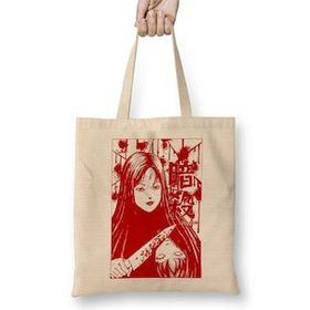 Humuts Tomie Junji Ito Bez Uzun Saplı Açık Bej Rengi Çanta