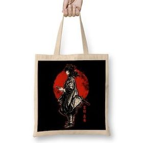 Humuts Tomioka Giyuu Giyu Red Moon Bez Uzun Saplı Açık Bej Rengi Çanta