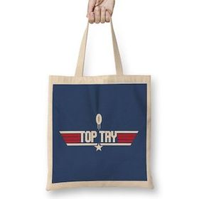 Humuts Top Gun Top Try Rugby Ball Logo Bez Uzun Saplı Açık Bej Rengi Çanta