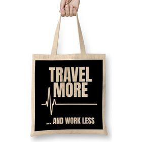 Humuts Travel More And Work Less Cute Traveling for Travelers Uzun Saplı Bez Çanta