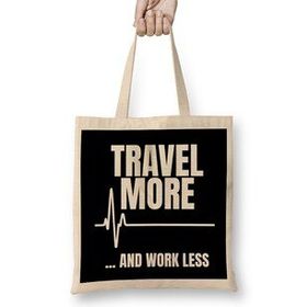 Humuts Travel More And Work Less Cute Traveling for Travelers Uzun Saplı Bez Çanta