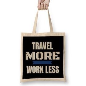 Humuts Travel More And Work Less Traveling Uzun Saplı Bez Çanta