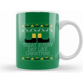 Humuts Treat Every Day Like Christmas Quote Knit Kupa Bardak