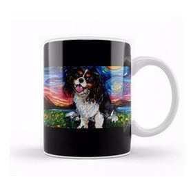 Humuts Tri Color Cavalier King Charles Spaniel Night 01 Kupa Bardak
