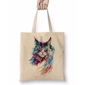 Humuts Trius Animals Gato Renkli Kedi Cat Bez Çanta