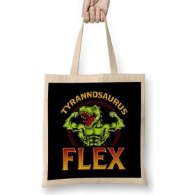 Humuts Tyrannosaurus Flex Funny Gym Workout Pun T-Rex Bez Kadın Günlük Çanta