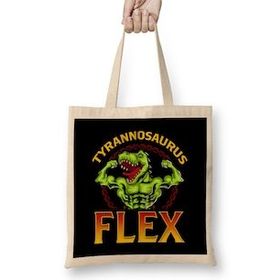 Humuts Tyrannosaurus Flex Funny Gym Workout Pun T-Rex Bez Kadın Günlük Çanta