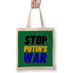 Humuts Ukraine War Stay Strong 2022 Stop Putins War Bez Uzun Saplı Açık Bej Rengi Çanta