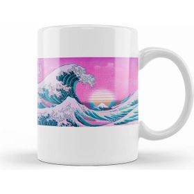 Humuts Vaporwave Great Wave Off Kanagawa Aesthetic Sunset Kupa