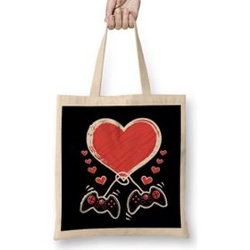 Humuts Video Gamer Heart Controller Valentine's Day Bez Çanta