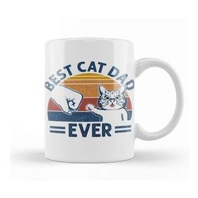 Humuts Vintage Best Cat Dad Ever Bump Fit Cat Dad Funny Fathers Day Kedi Kupa