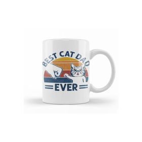 Humuts Vintage Best Cat Dad Ever Bump Fit Cat Dad Funny Fathers Day Kedi Kupa