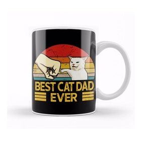 Humuts Vintage Best Cat Dad Ever Funny Smudge Cat Daddy Father Day Kupa