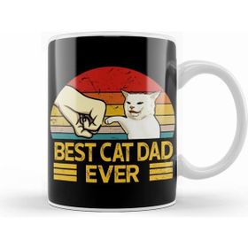 Humuts Vintage Best Cat Dad Ever Funny Smudge Cat Daddy Father Day Kupa