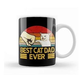 Humuts Vintage Best Cat Dad Ever Funny Smudge Cat Daddy Father Day Kupa