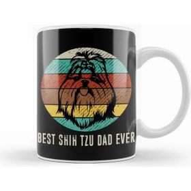 Humuts Vintage Best Shih Tzu Dad Ever 01 Kupa