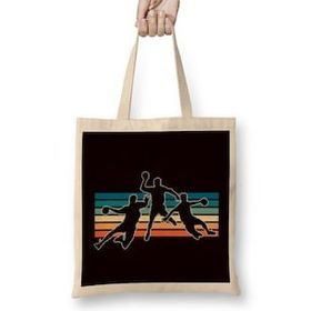 Humuts Vintage Handball Players Retro Handballer Ball Sports Team Uzun Saplı Bez Çanta