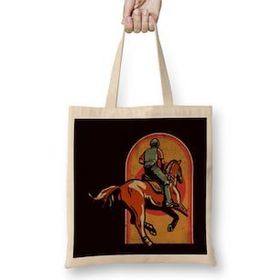 Humuts Vintage Horse Rider Retro Equestrian Sport Saddle Dressage Uzun Saplı Bez Çanta