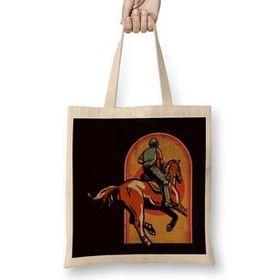 Humuts Vintage Horse Rider Retro Equestrian Sport Saddle Dressage Uzun Saplı Bez Çanta