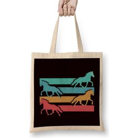 Humuts Vintage Horses Retro Horse Fans Dressage Equestrian Sport Uzun Saplı Bez Çanta