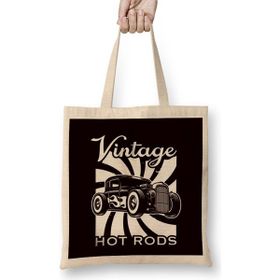 Humuts Vintage Hot Rods Classic Old American Cars Automobile Garage Bez Çanta