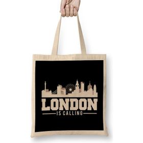 Humuts Vintage London Is Calling Skyline UK Vacation Uzun Saplı Bez Çanta