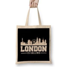 Humuts Vintage London Is Calling Skyline UK Vacation Uzun Saplı Bez Çanta