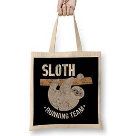 Humuts Vintage Sloth Running Team Funny Sloth Distressed Bez Çanta