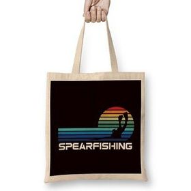 Humuts Vintage Spearfishing Speargun Retro Spearfisher Freediver Uzun Saplı Bez Çanta