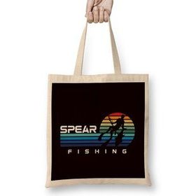 Humuts Vintage Spearfishing Speargun Retro Spearfisher Freediver Uzun Saplı Bez Çanta