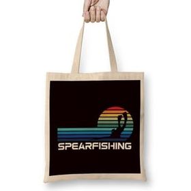 Humuts Vintage Spearfishing Speargun Retro Spearfisher Freediver Uzun Saplı Bez Çanta