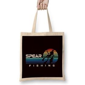 Humuts Vintage Spearfishing Speargun Retro Spearfisher Freediver Uzun Saplı Bez Çanta