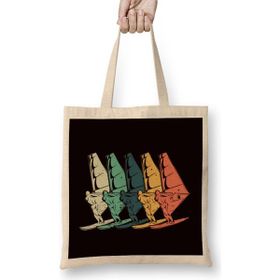 Humuts Vintage Windsurfing Water Sports Retro Windsurfer Surfing Uzun Saplı Bez Çanta