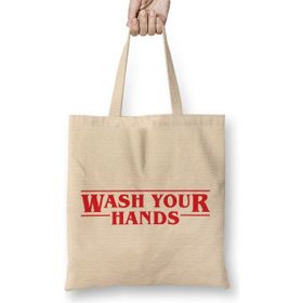 Humuts Wash Your Hands Stranger Things Font Bez Çanta