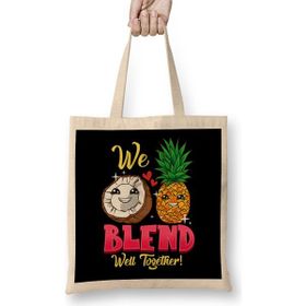 Humuts We Blend Well Together Funny Pineapple Coconut Pun Bez Kadın Günlük Çanta